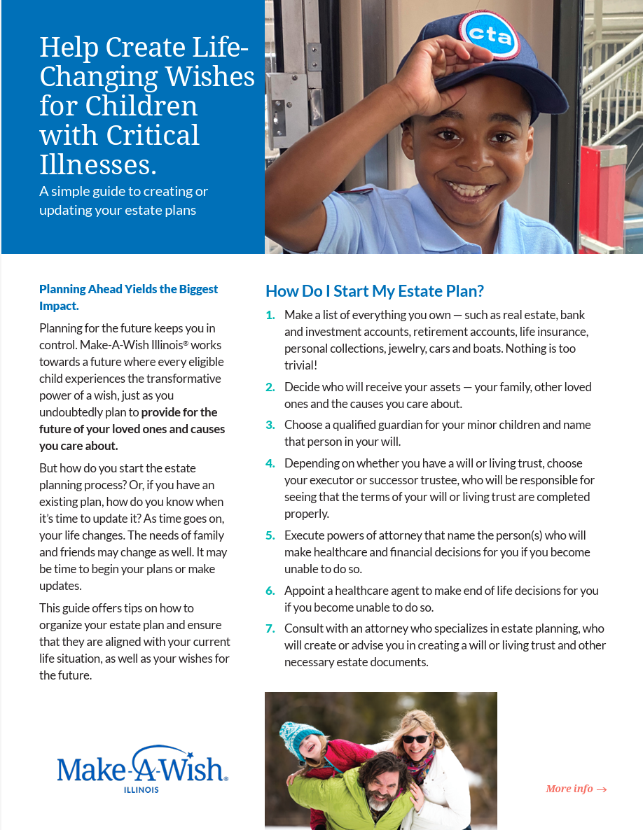 Support The Future of My Favorite Charity brochure cover